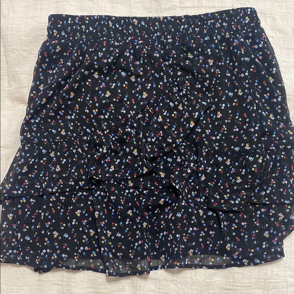 Floral Black Skirt